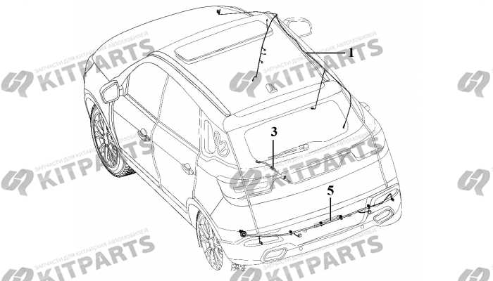 Жгут проводов потолка, заднего бампера Lifan X70