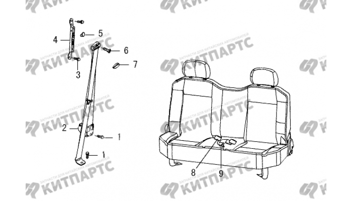 Ремень безопасности задний Great Wall Wingle 5