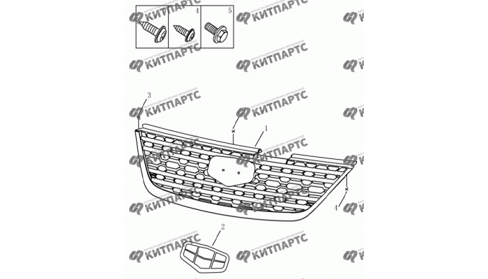 Решетка радиатора (хетчбэк) Geely Emgrand (EC7)
